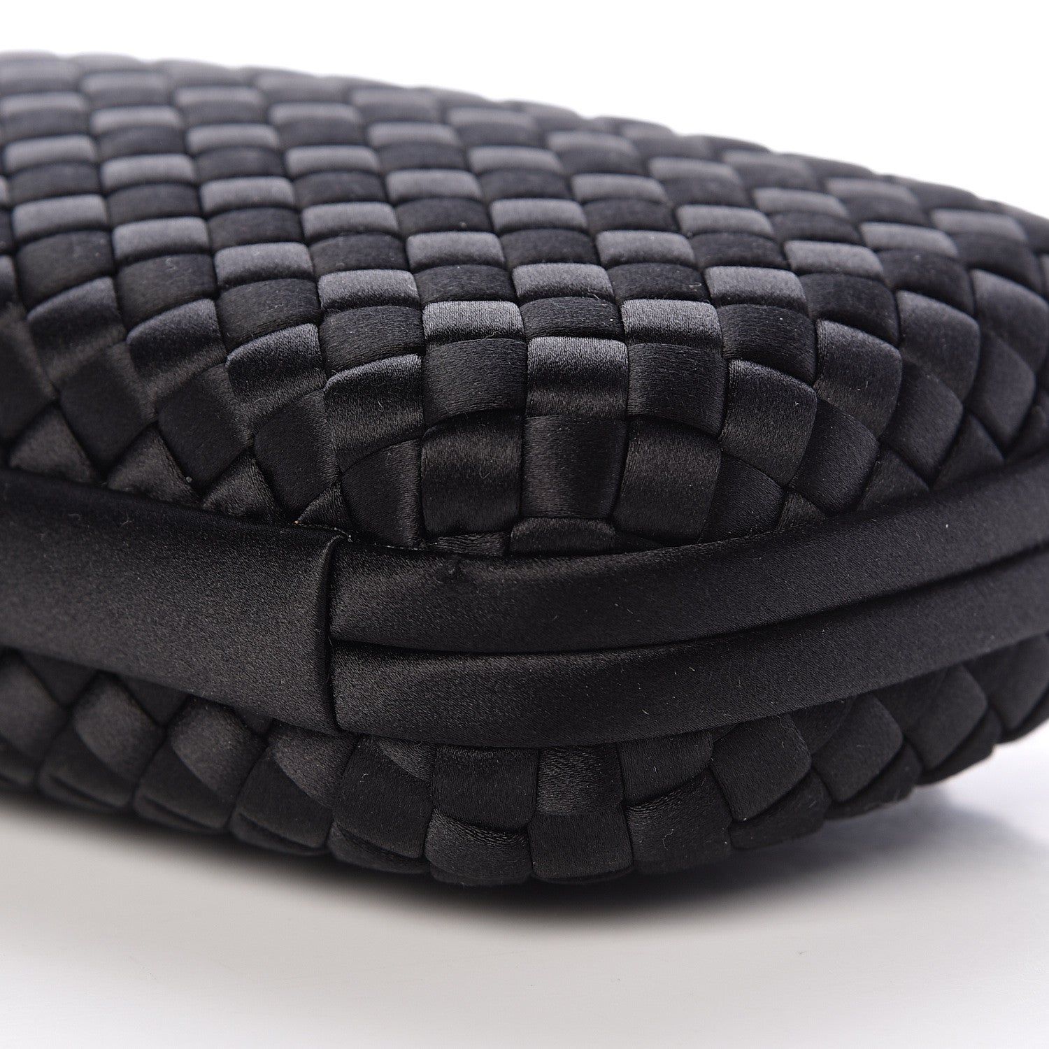 Bottega Veneta Satin Intreccio Impero Chain Knot Clutch Black 9 of 10