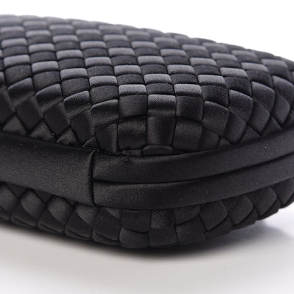 Bottega Veneta Satin Intreccio Impero Chain Knot Clutch Black 9 of 10