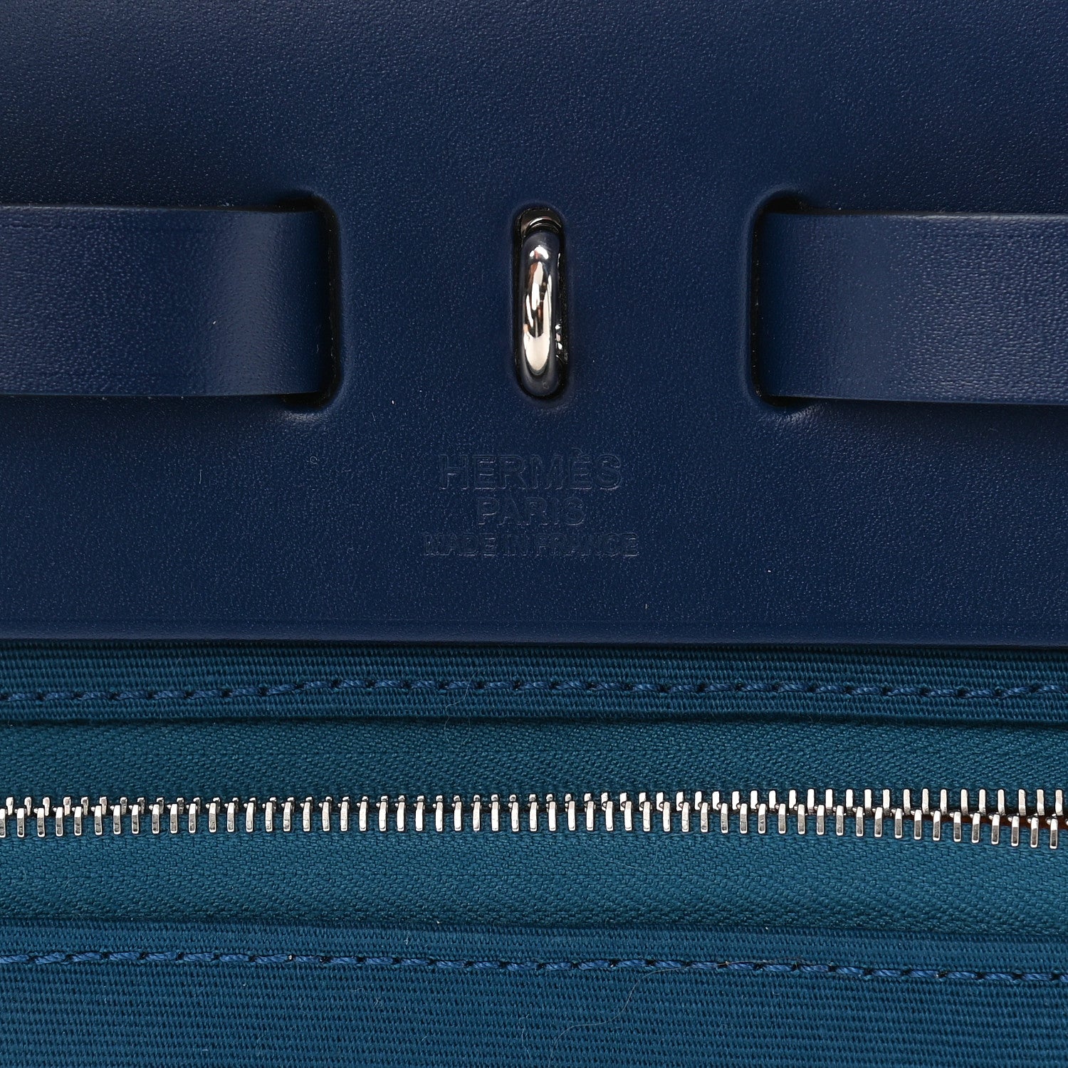 Hermes Military Toile Vache Hunter Verso Herbag Zip Retourne 31 PM Jaune Or Bleu Outremer Bleu Saphir 7 of 13
