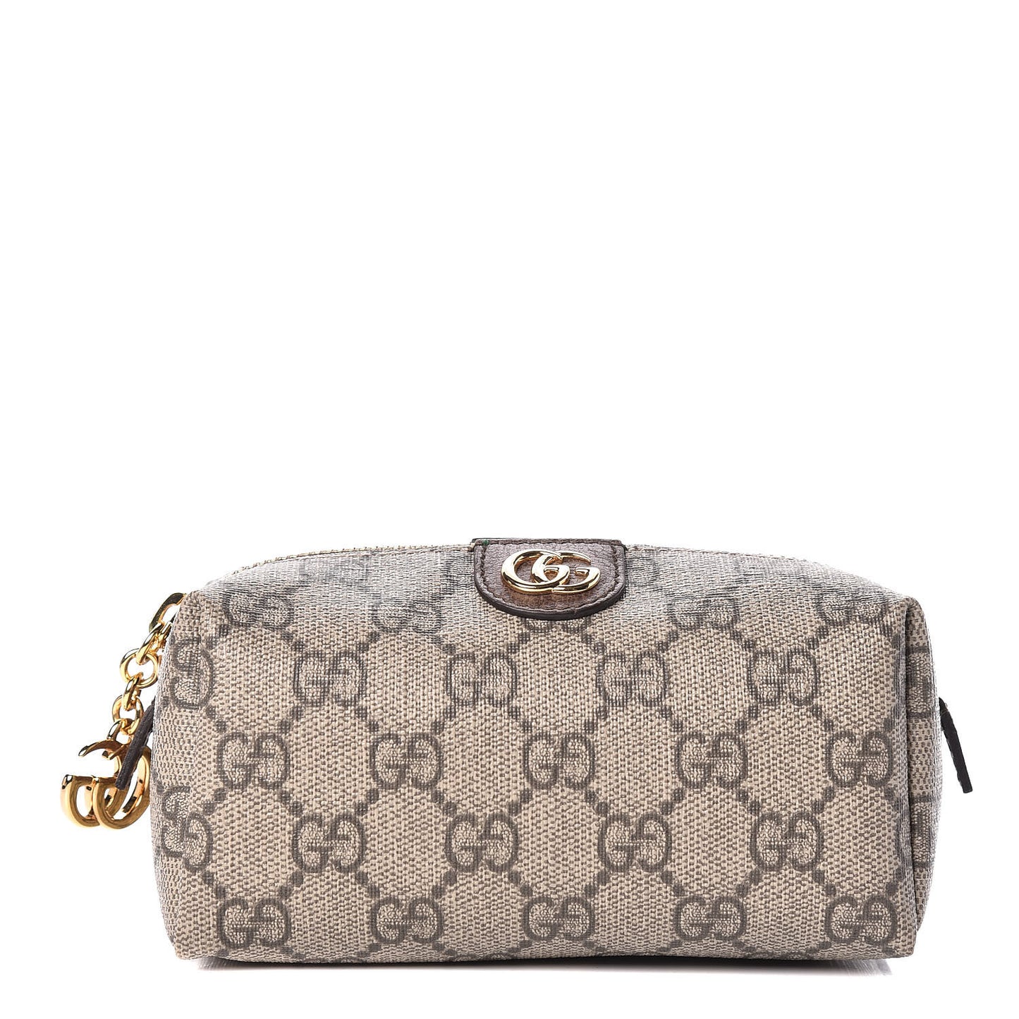 Soft GG Supreme Monogram Calfskin Small Ophidia Cosmetic Case Beige Ebony New Acero
