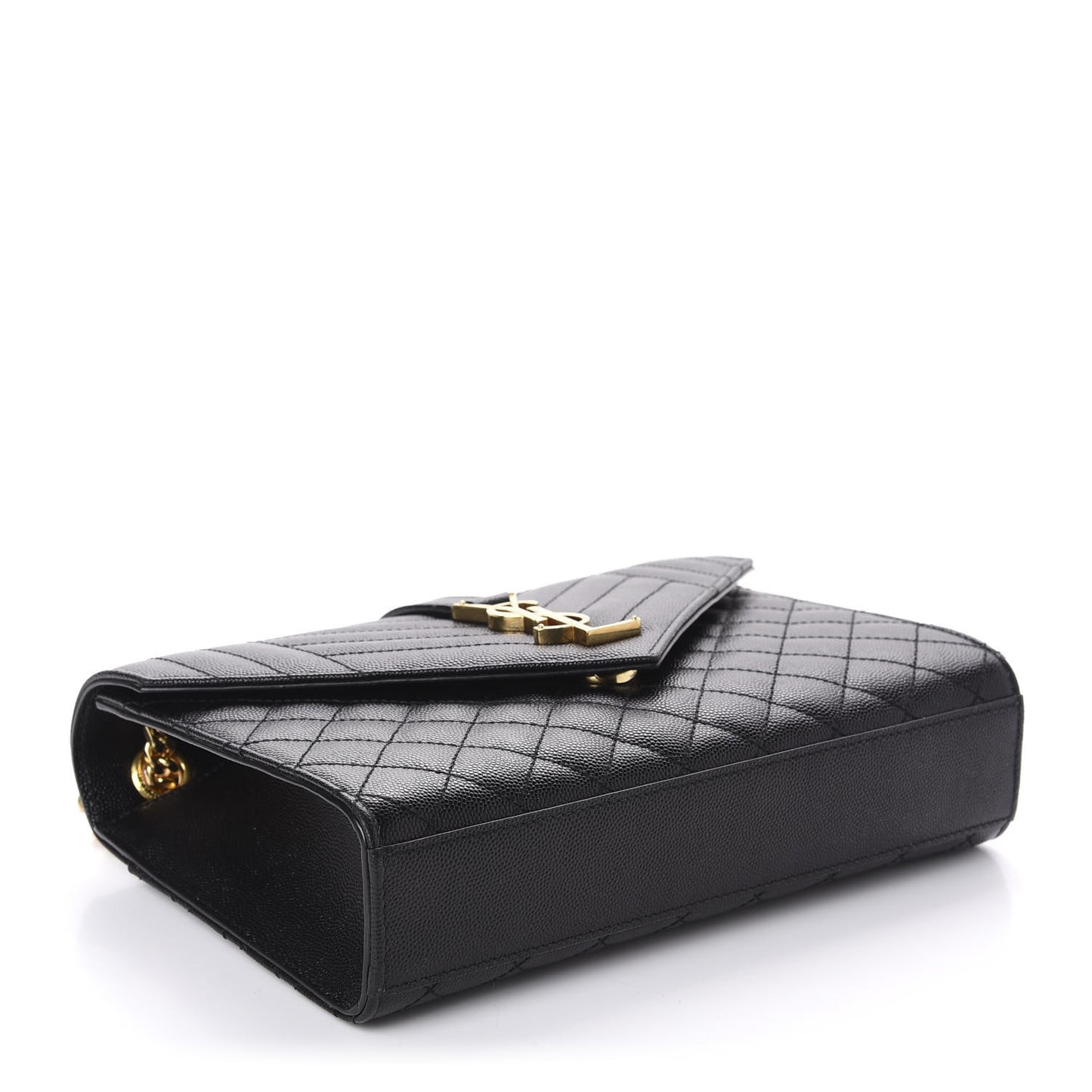 Grain De Poudre Textured Mixed Matelasse Triquilt Medium Monogram Satchel Black