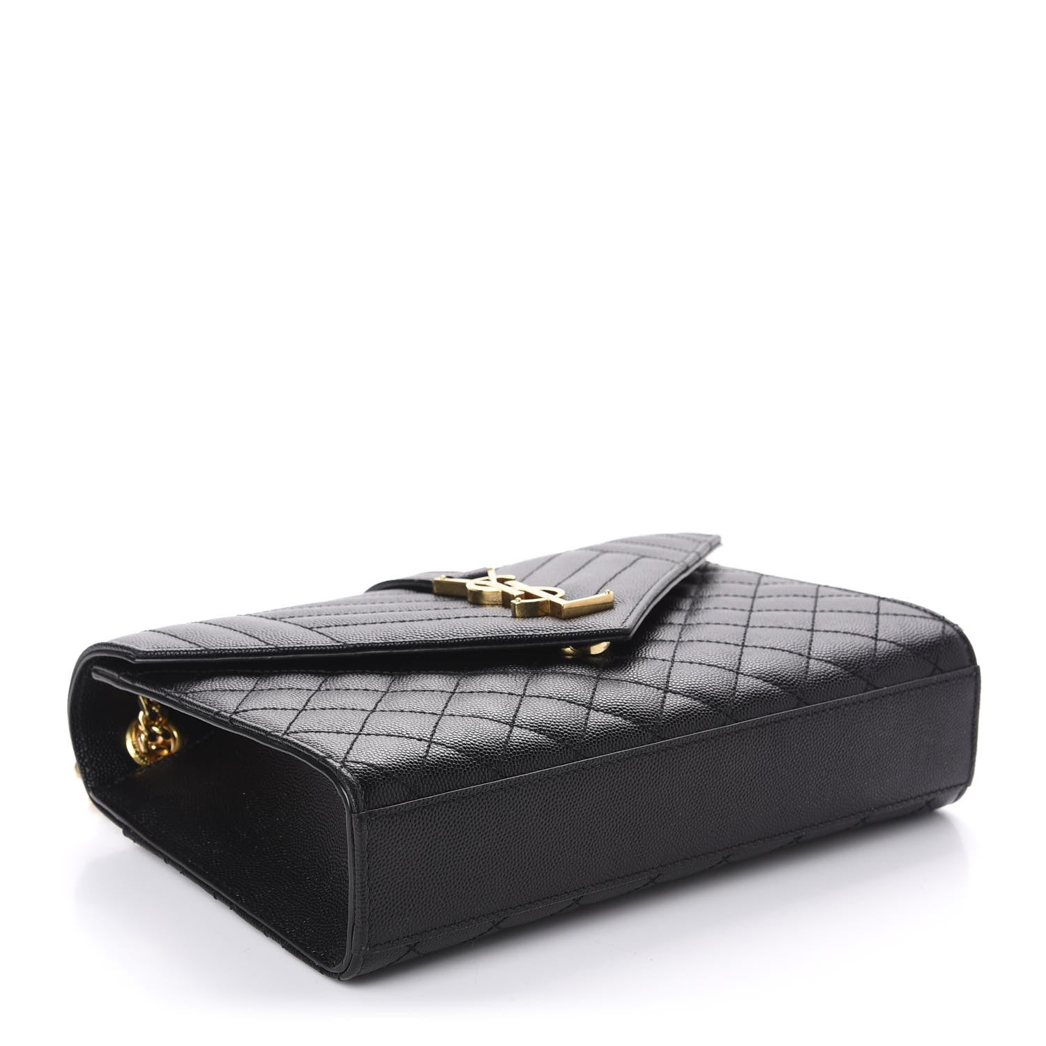 Saint Laurent Grain De Poudre Textured Mixed Matelasse Triquilt Medium Monogram Satchel Black 4 of 11