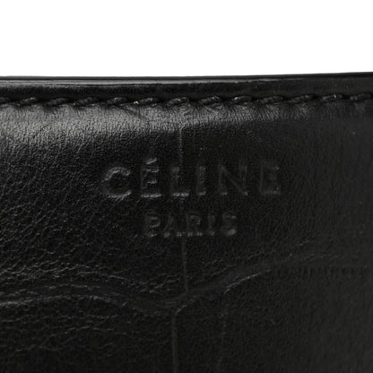 Celine Crocodile Embossed Calfskin Large Phantom Luggage Black 6 of 14