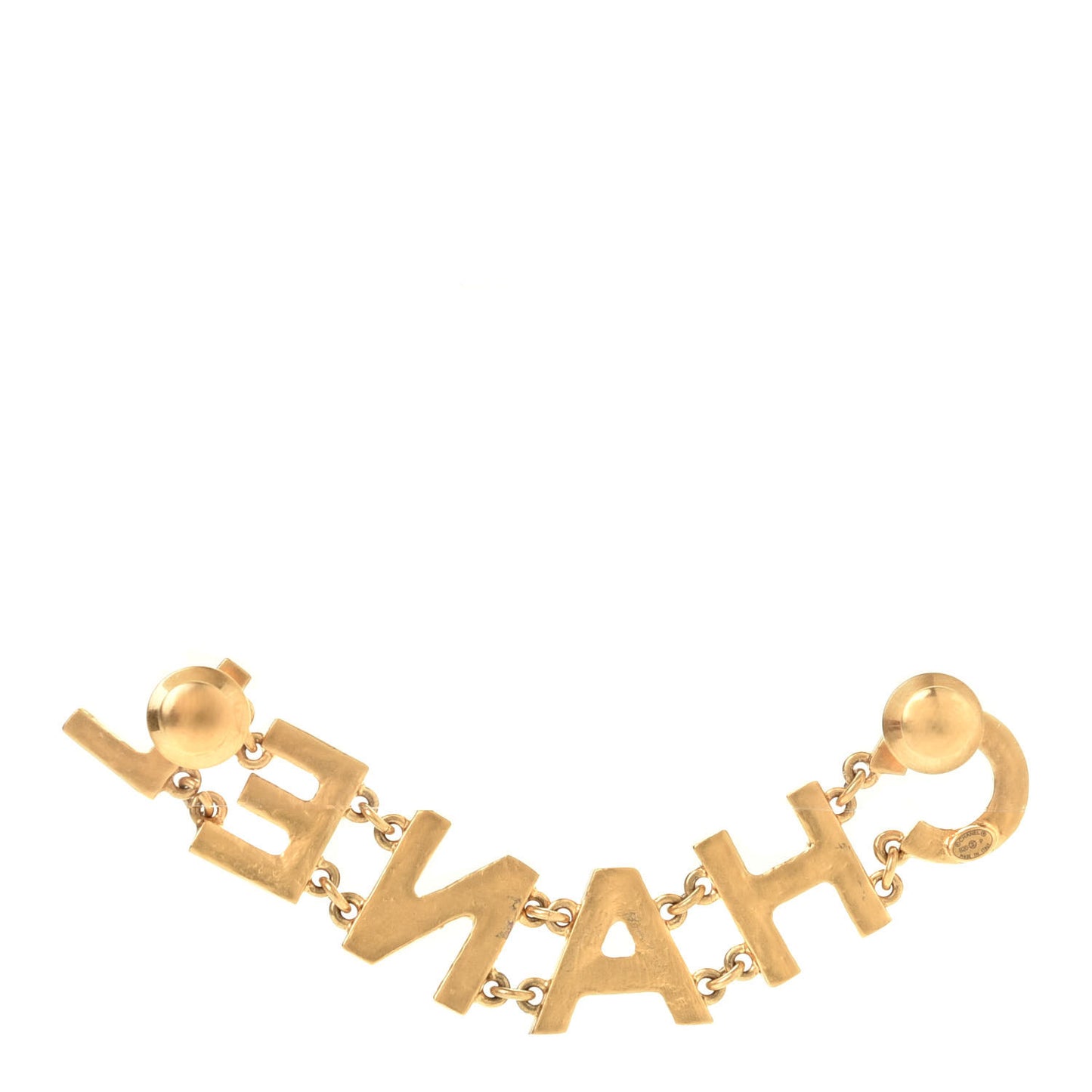 Crystal Logo Brooch Gold