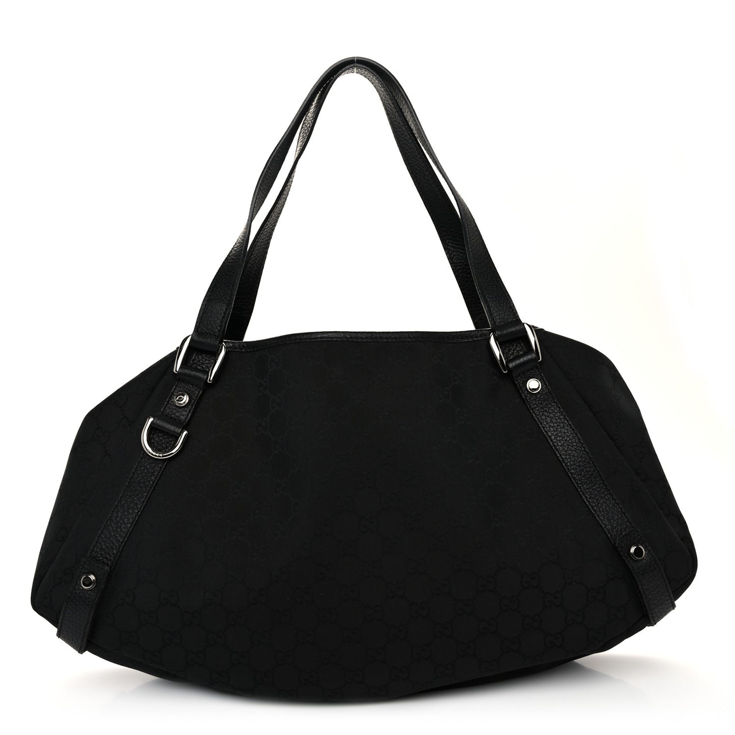 Nylon Monogram Medium Abbey Shoulder Bag Black