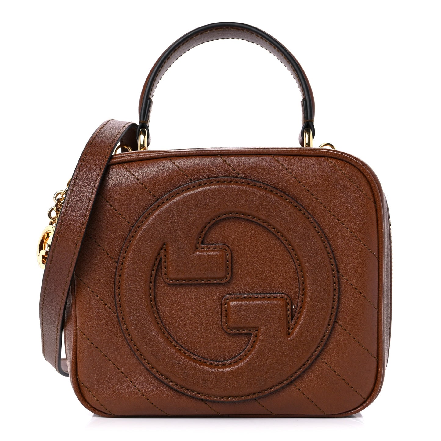Sakai Be Green Calfskin Diagonal Stitched Blondie Top Handle Bag Cuir