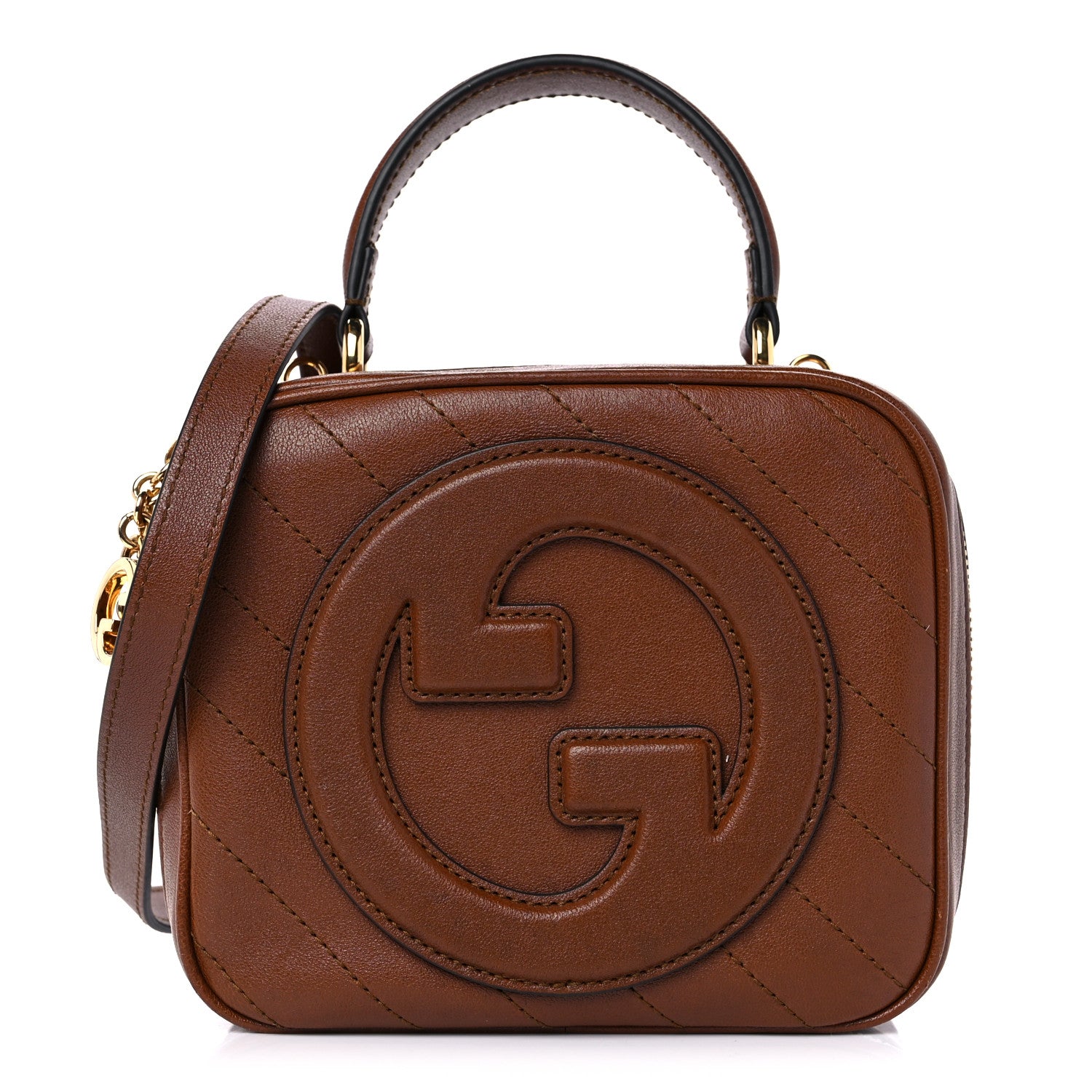 Gucci Sakai Be Green Calfskin Diagonal Stitched Blondie Top Handle Bag Cuir 1 of 10