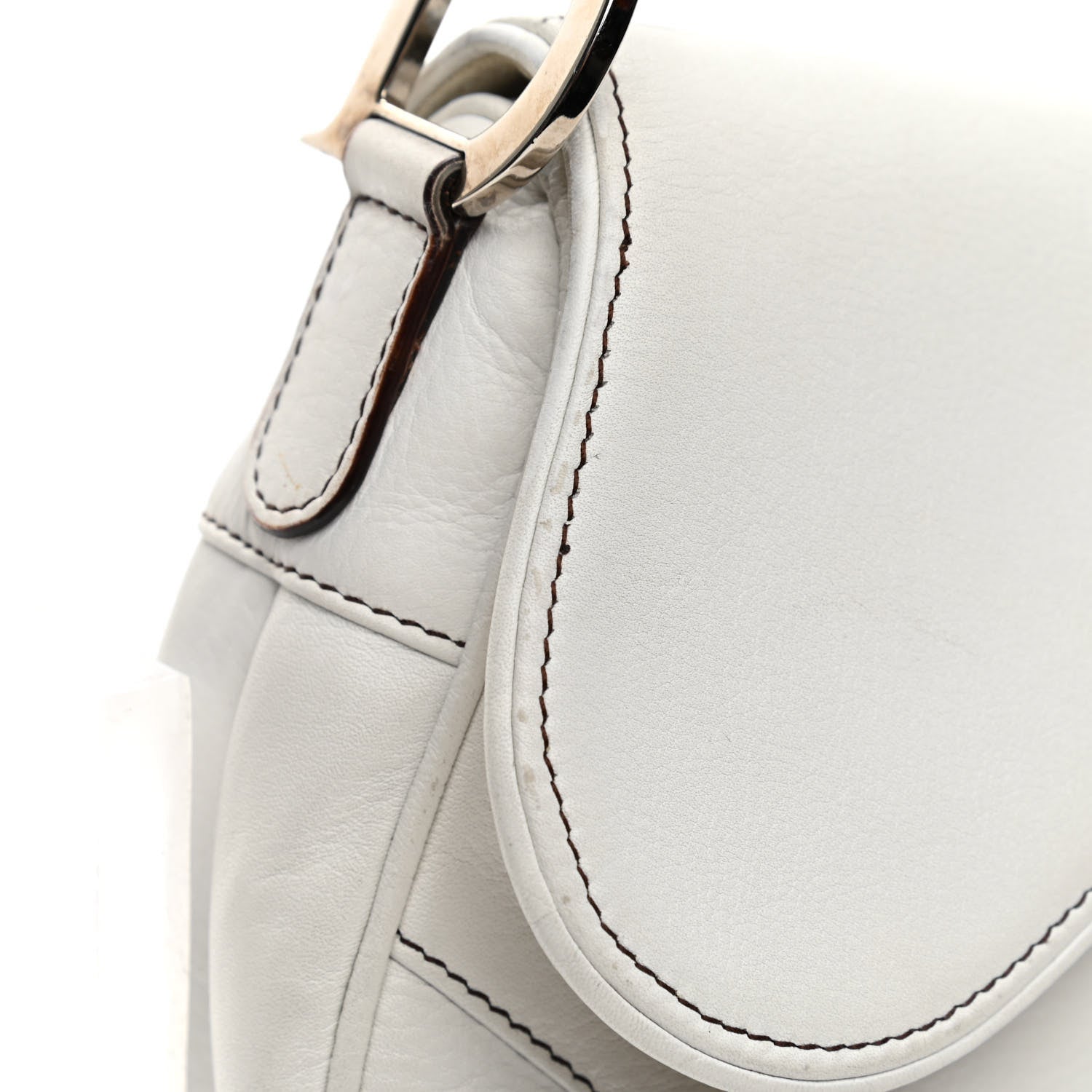 Christian Dior Calfskin Saddle Bag White 12 of 16