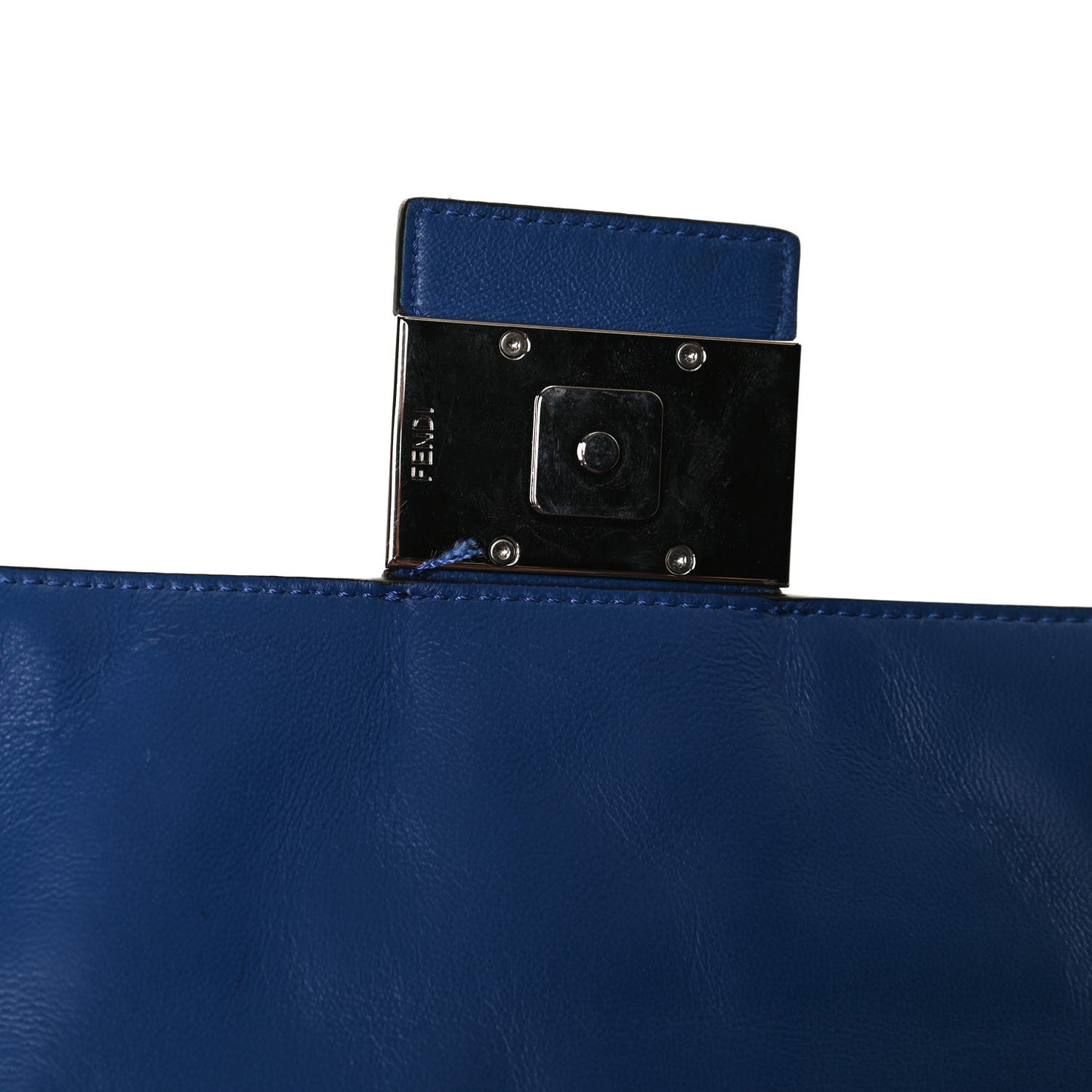 Nappa FF 1974 Embossed Belt Baguette Bag Blue Neon