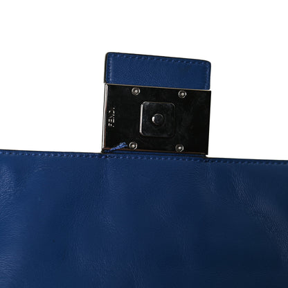 Fendi Nappa FF 1974 Embossed Belt Baguette Bag Blue Neon 12 of 18