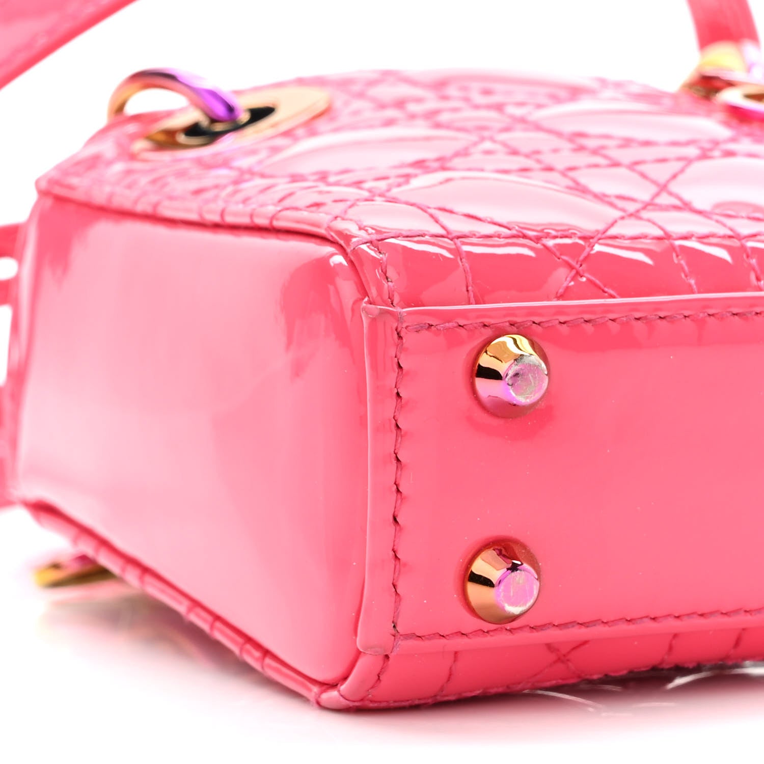 Christian Dior Patent Cannage Micro Lady Dior Pink 8 of 10