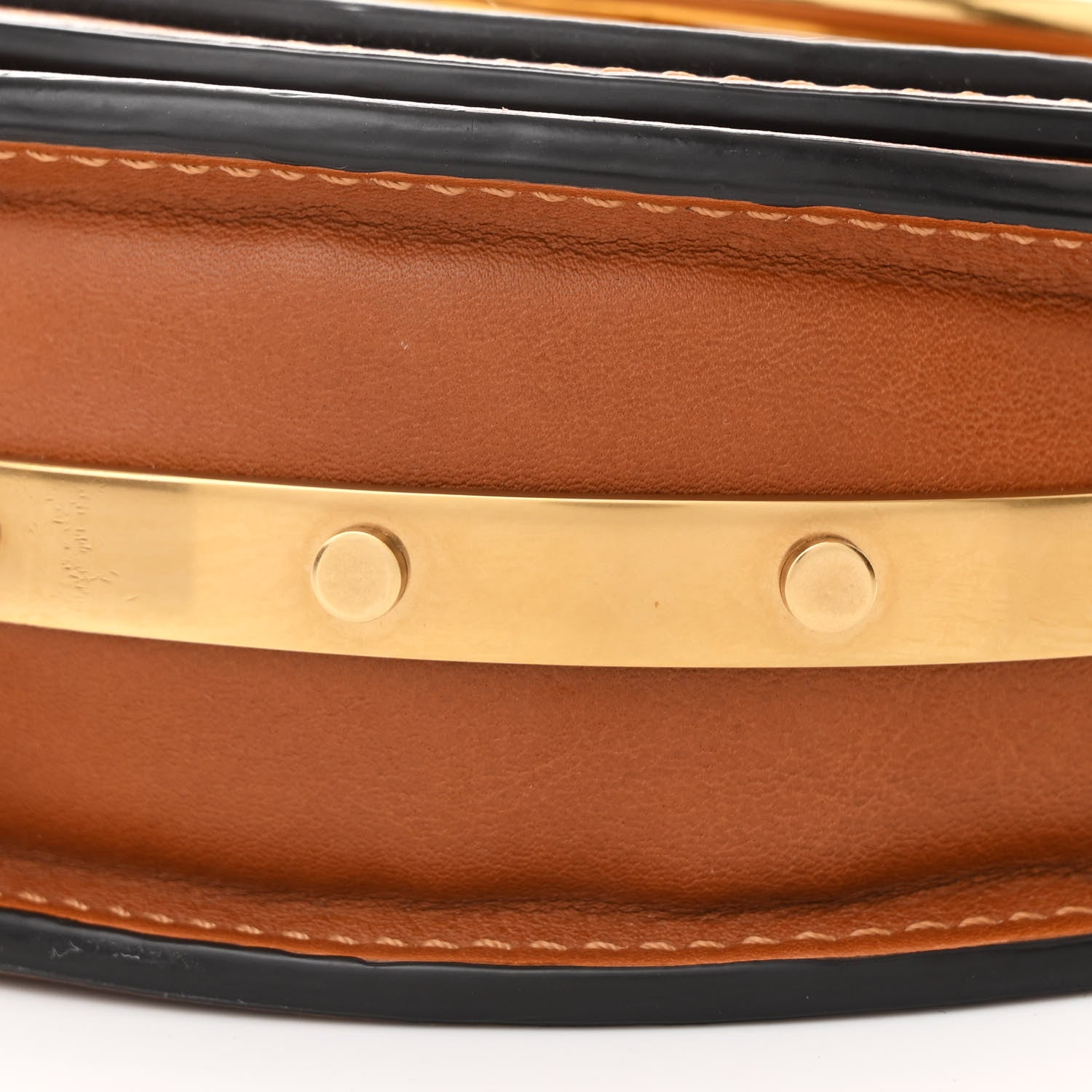 Chloe Calfskin Small Nile Bracelet Minaudiere Bag Caramel 10 of 10