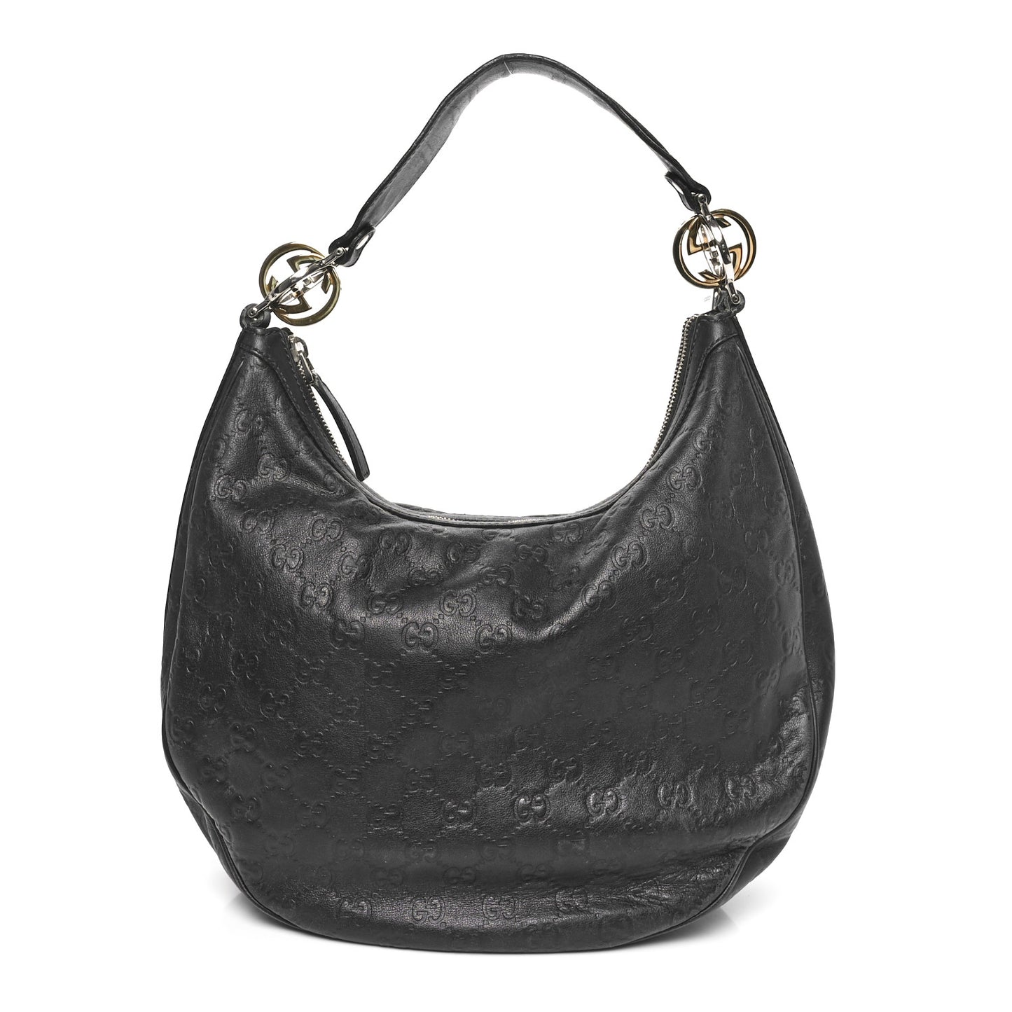 Guccissima Medium GG Twins Hobo Black