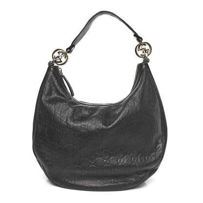 Gucci Guccissima Medium GG Twins Hobo Black 1 of 11