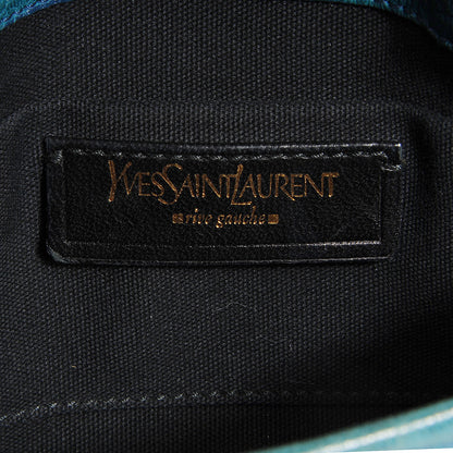 Saint Laurent Pebbled Leather Mini Besace Messenger Bag Turquoise 6 of 7
