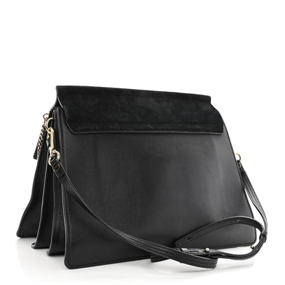 Chloe Suede Calfskin Medium Faye Shoulder Bag Black 3 of 10