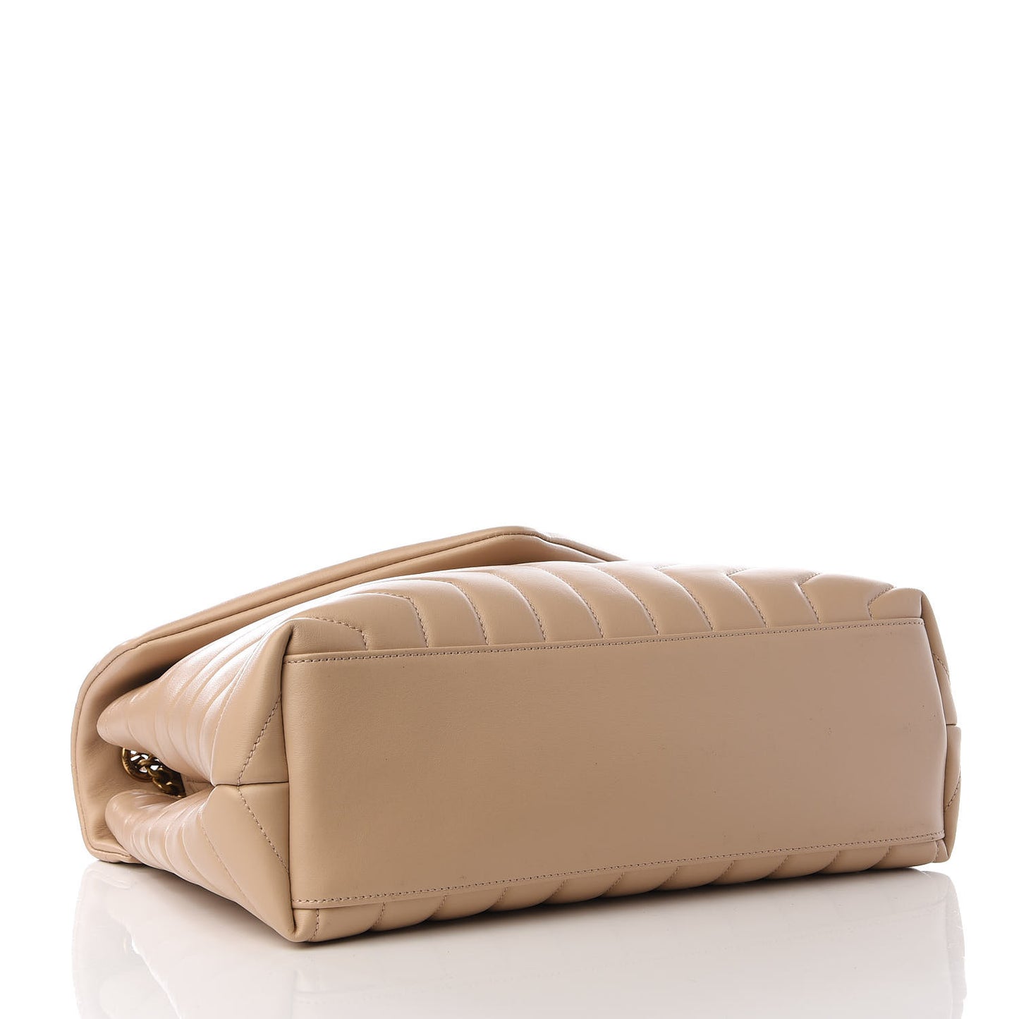 Calfskin Y Quilted Monogram Medium Loulou Chain Satchel Nude Powder