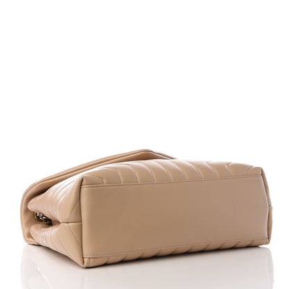 Saint Laurent Calfskin Y Quilted Monogram Medium Loulou Chain Satchel Nude Powder 3 of 9