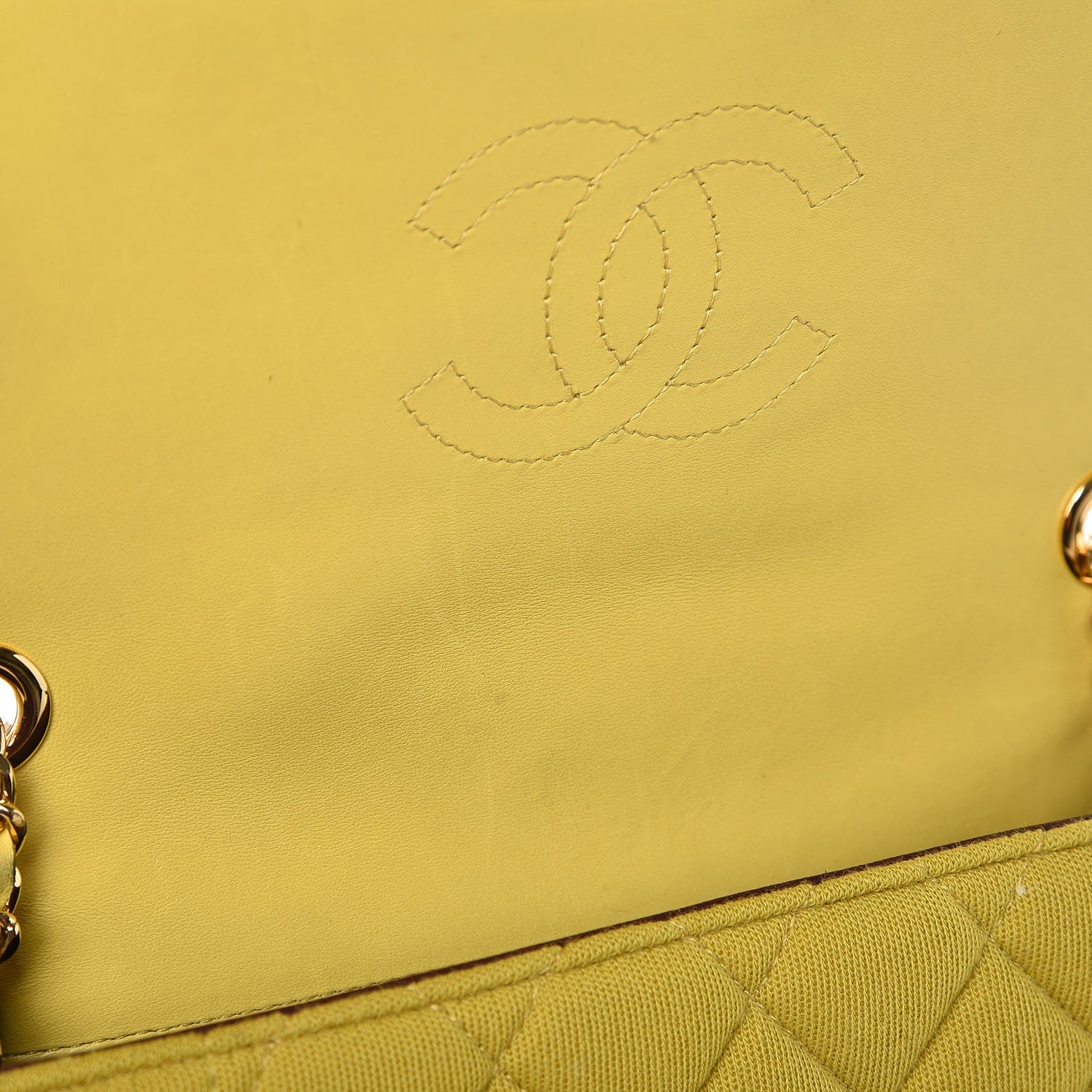 Chanel Jersey Quilted Mini Chic With Me Flap Yellow 12 of 13