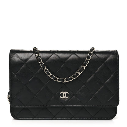 Chanel Lambskin Quilted Wallet On Chain WOC Black 1 of 11