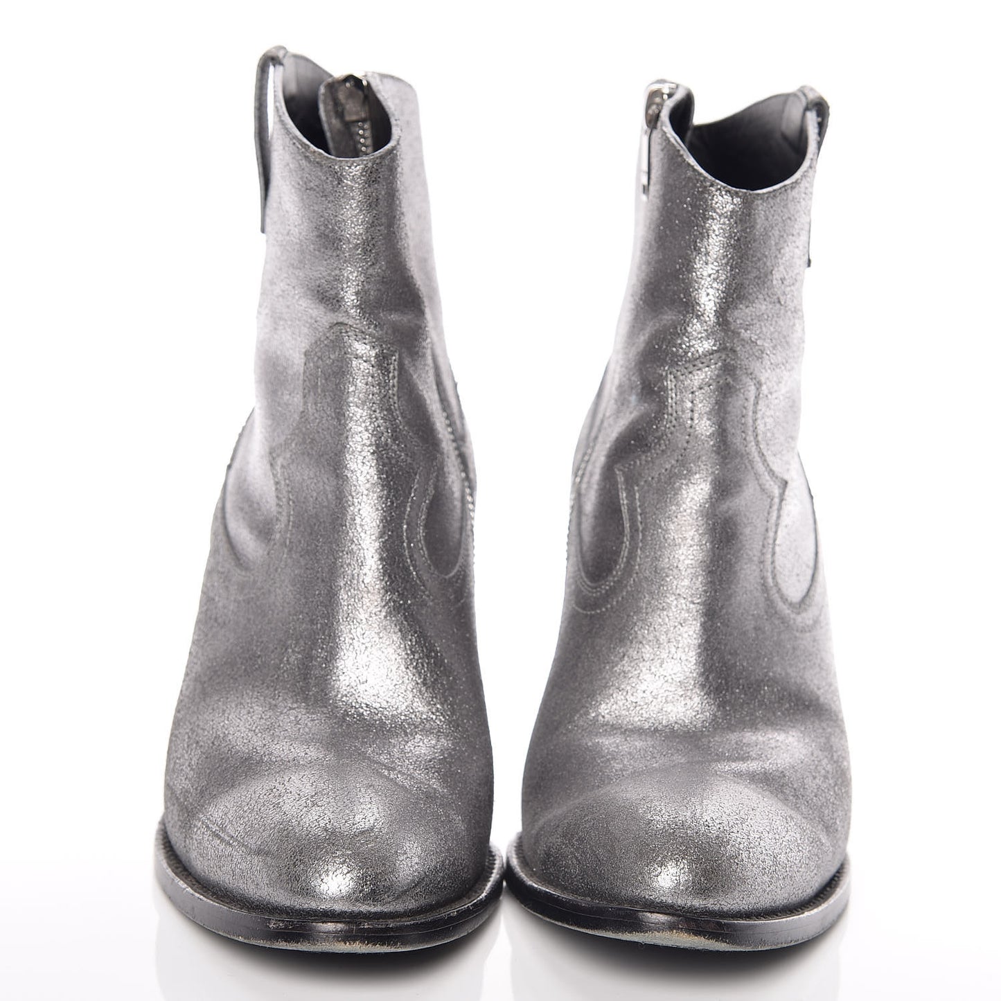 Metallic Suede Curtis Ankle Boots 39 Dark Silver