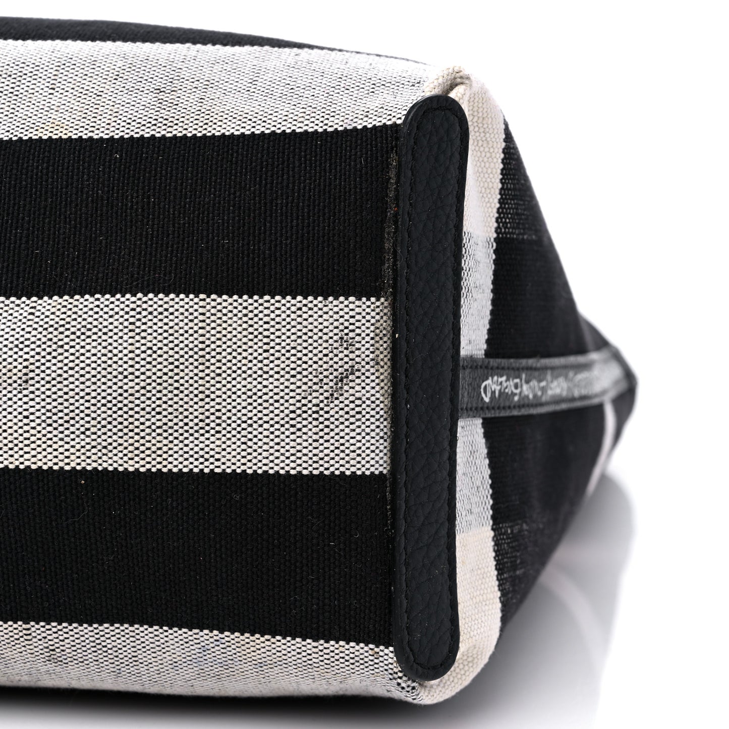 Coated Canvas Mega Check Medium Doodle Tote Black White