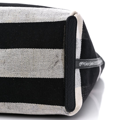 Burberry Coated Canvas Mega Check Medium Doodle Tote Black White 20 of 22