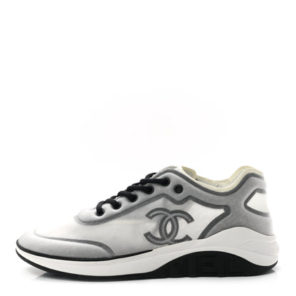 Chanel Mesh Lycra Thermoplastic Mens Sneakers 45 Grey White 1 of 8