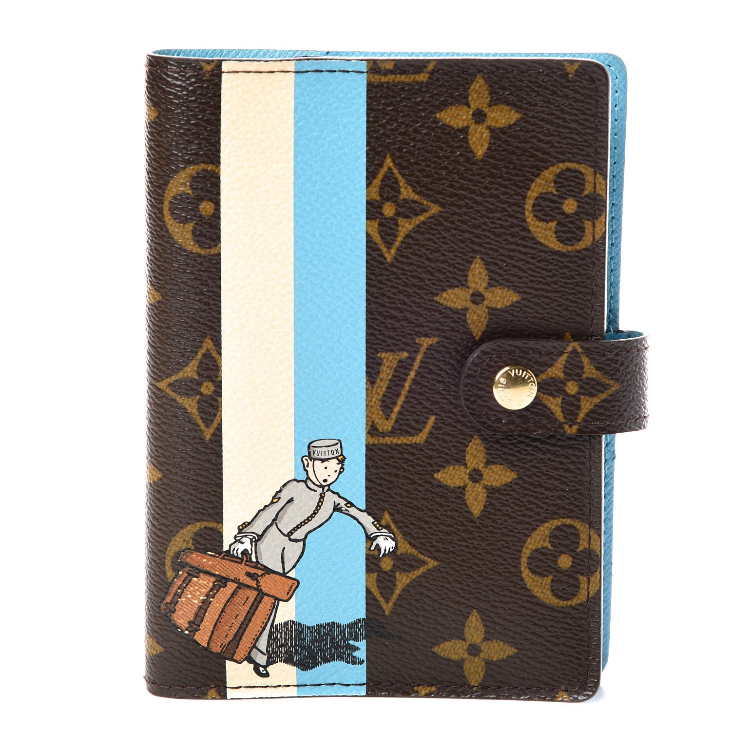 Louis Vuitton Monogram Groom Small Ring Agenda Cover Blue 1 of 7
