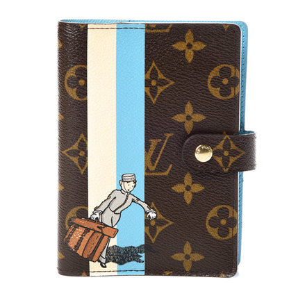Louis Vuitton Monogram Groom Small Ring Agenda Cover Blue 1 of 7