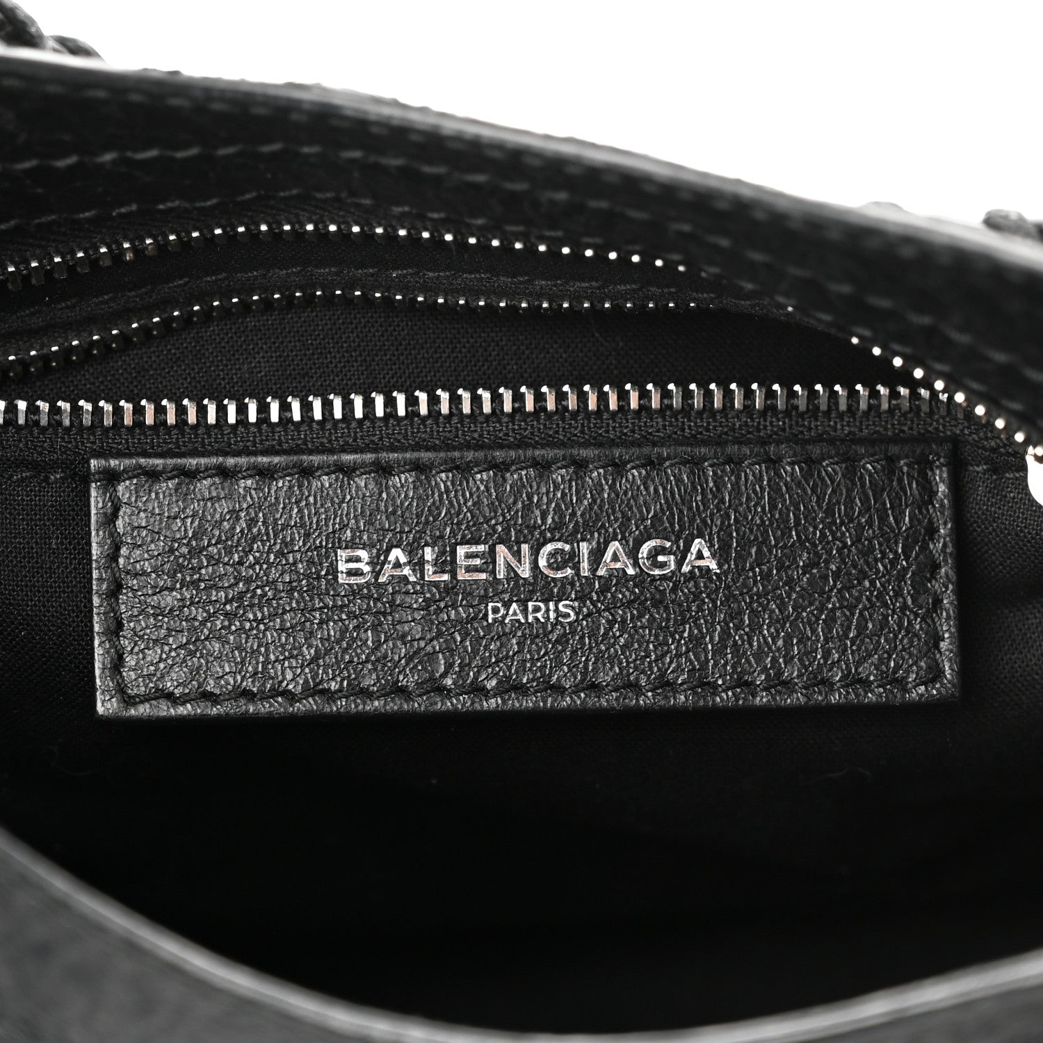 Balenciaga Agneau Classic Silver Hardware Mini City Logo Strap Black White 6 of 11