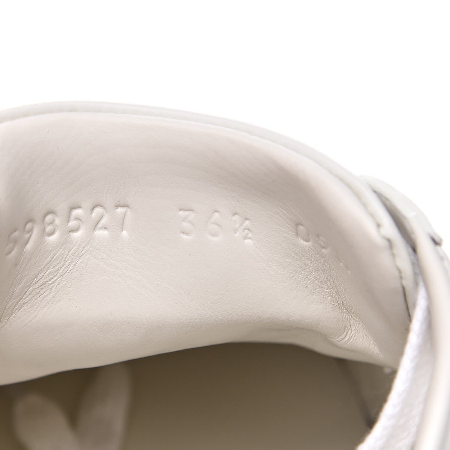 Gucci Calfskin Interlocking G Perforated Womens Ace Sneakers 36.5 White Grey Sky 8 of 9