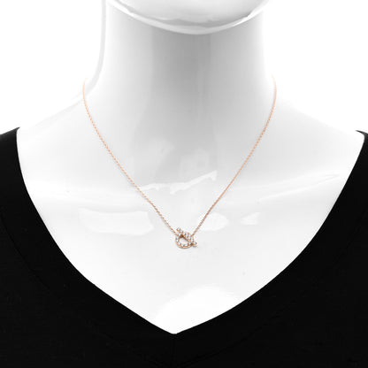 Hermes 18K Rose Gold Diamond Finesse Pendant Necklace 2 of 5