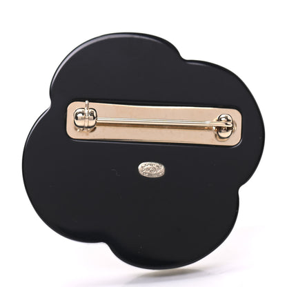 Chanel Resin Pearl Camellia Brooch White Black 3 of 5
