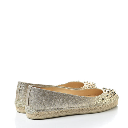 Christian Louboutin Glitter Aliochette Espadrilles 39 Gold 4 of 11