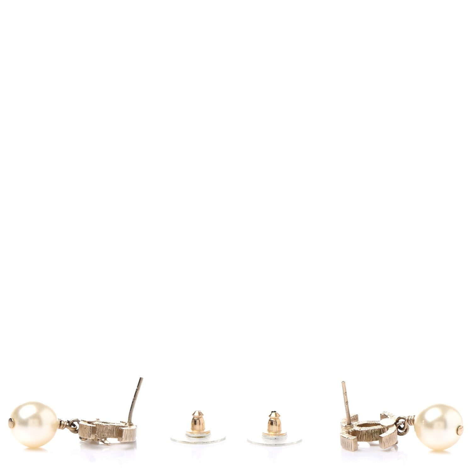 Chanel Pearl CC Drop Earrings Gold 3 of 5