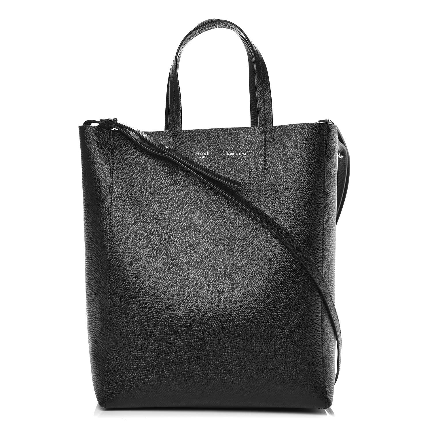 Celine Grained Calfskin Small Vertical Cabas Black 1 of 9