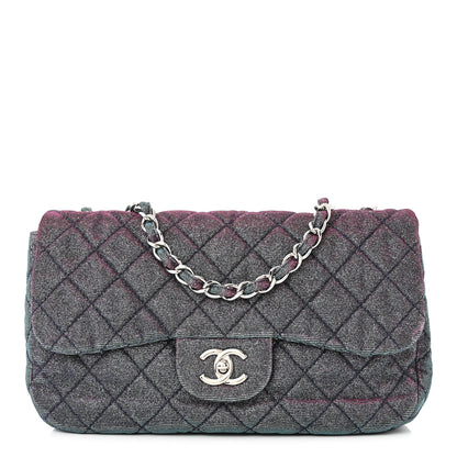 Chanel Iridescent Glitter Fabric Jumbo Single Flap Multicolor 1 of 11