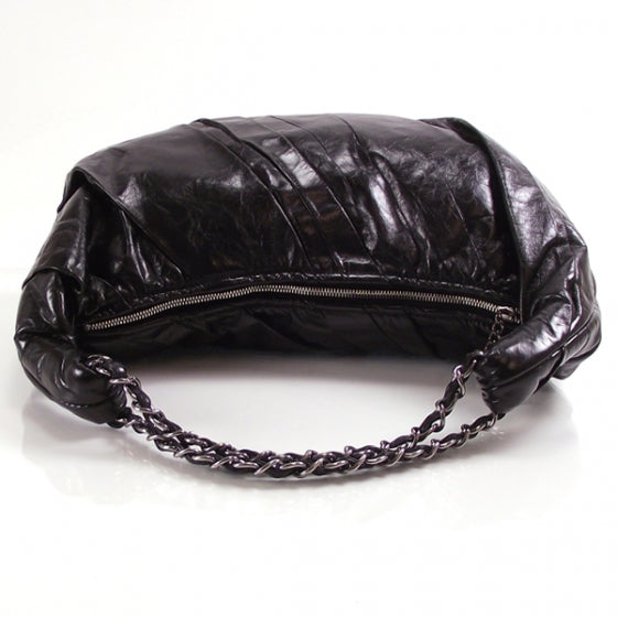 Chanel Leather Pleated Hobo Black 5 of 11
