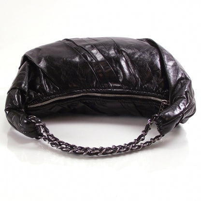 Chanel Leather Pleated Hobo Black 5 of 11