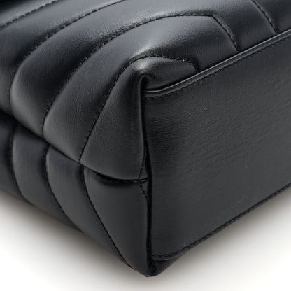 Saint Laurent Calfskin Y Quilted Monogram Small Loulou Chain Satchel Black 8 of 9
