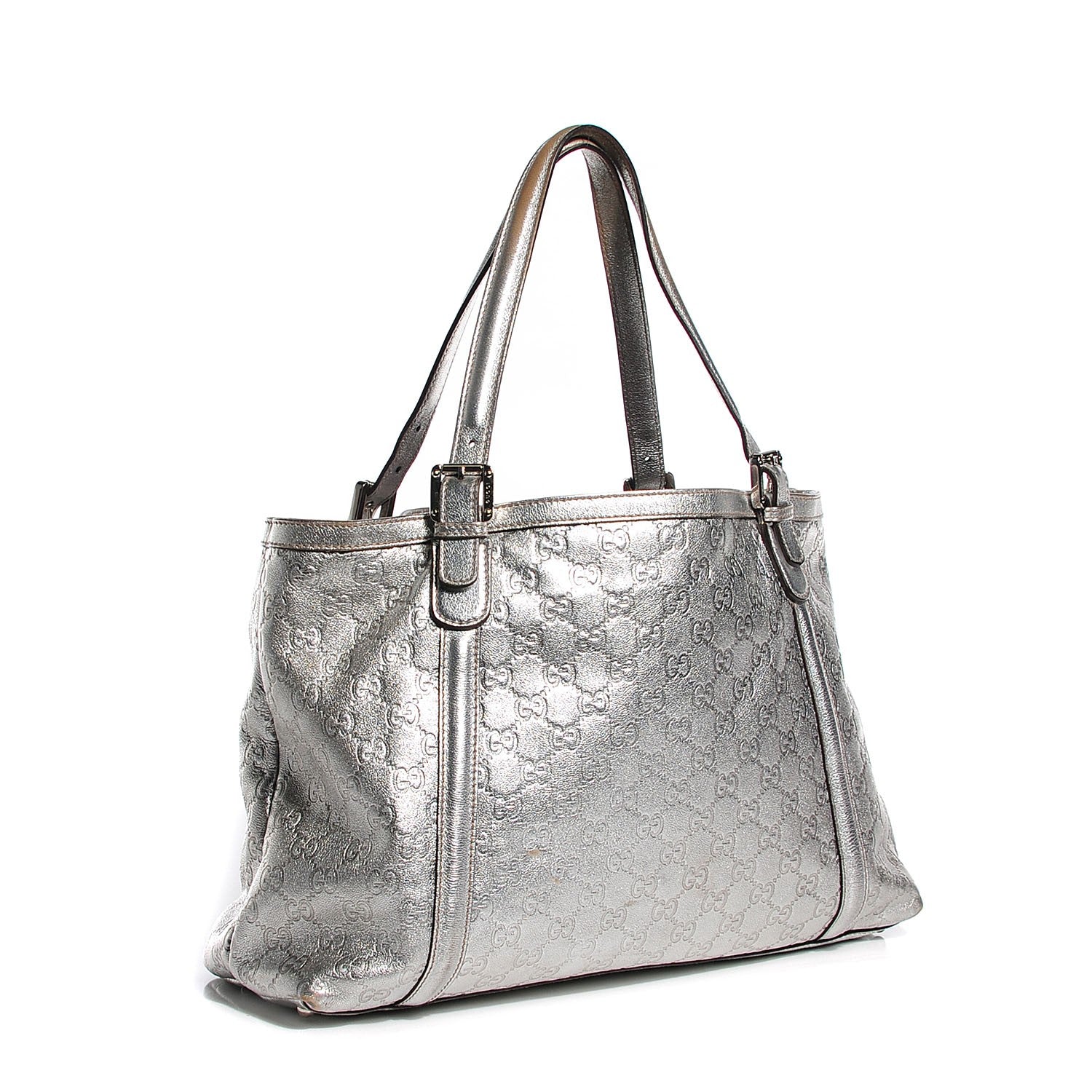 Gucci Guccissima Medium Britt Tote Silver 3 of 7