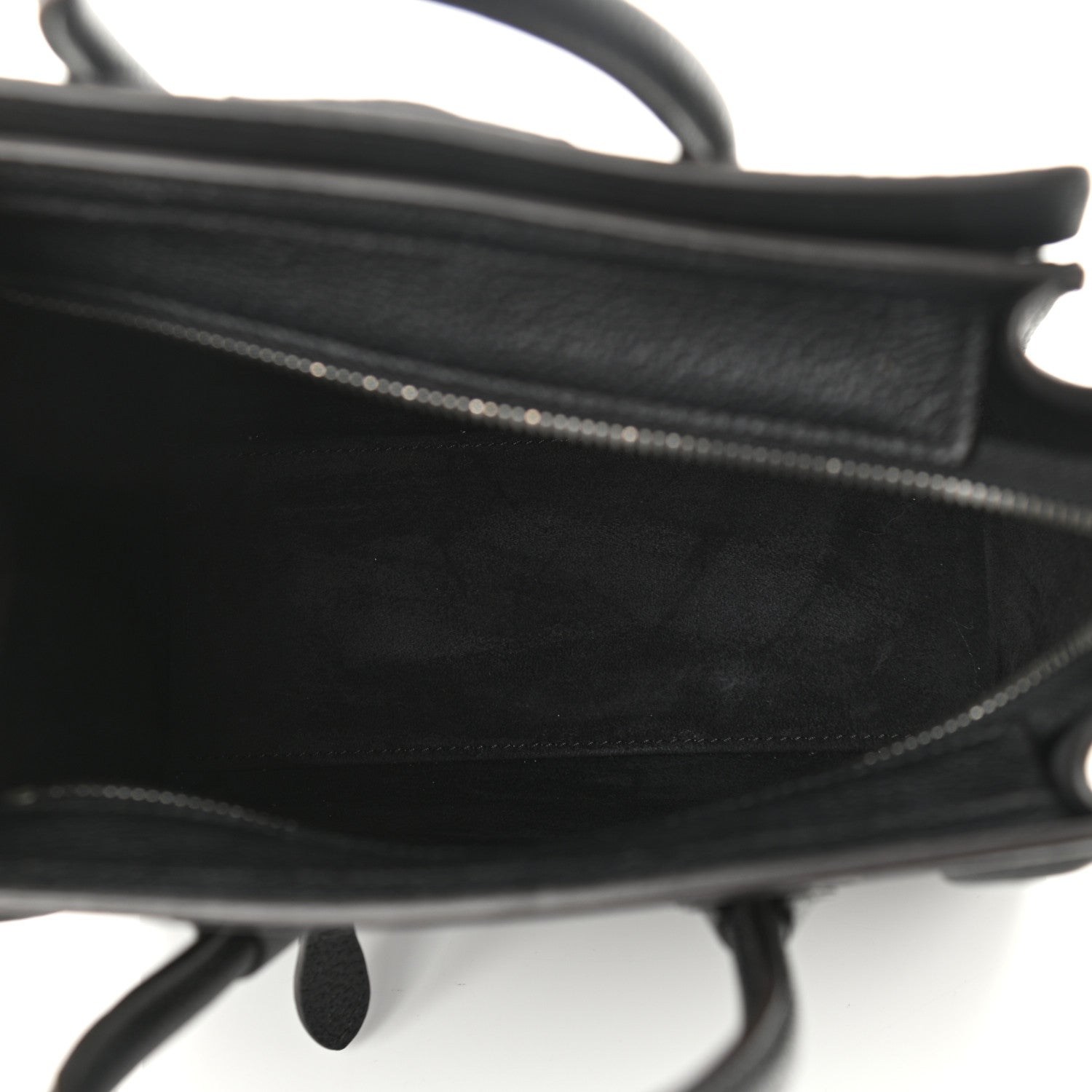 Celine Drummed Calfskin Nano Luggage Black 5 of 10