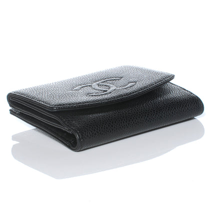 Chanel Caviar Compact CC Wallet Black 4 of 7