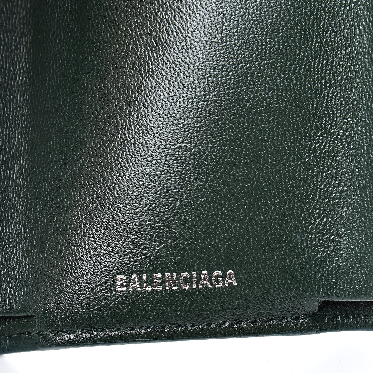 Calfskin Crocodile Embossed Mini Papier Wallet Dark Green