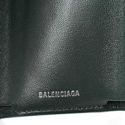 Balenciaga Calfskin Crocodile Embossed Mini Papier Wallet Dark Green 6 of 8