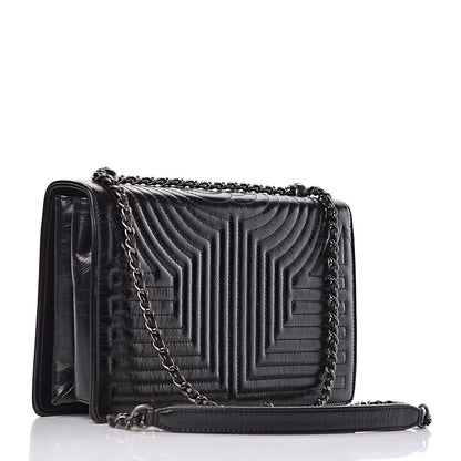 Chanel Glazed Calfskin Quilted Medium Korean Garden Flap Black 3 of 12