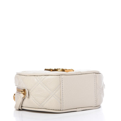 Marc Jacobs Grained Calfskin Quilted The Status Round Crossbody Oatmilk 4 of 11