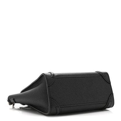 Celine Drummed Calfskin Nano Luggage Black 4 of 10