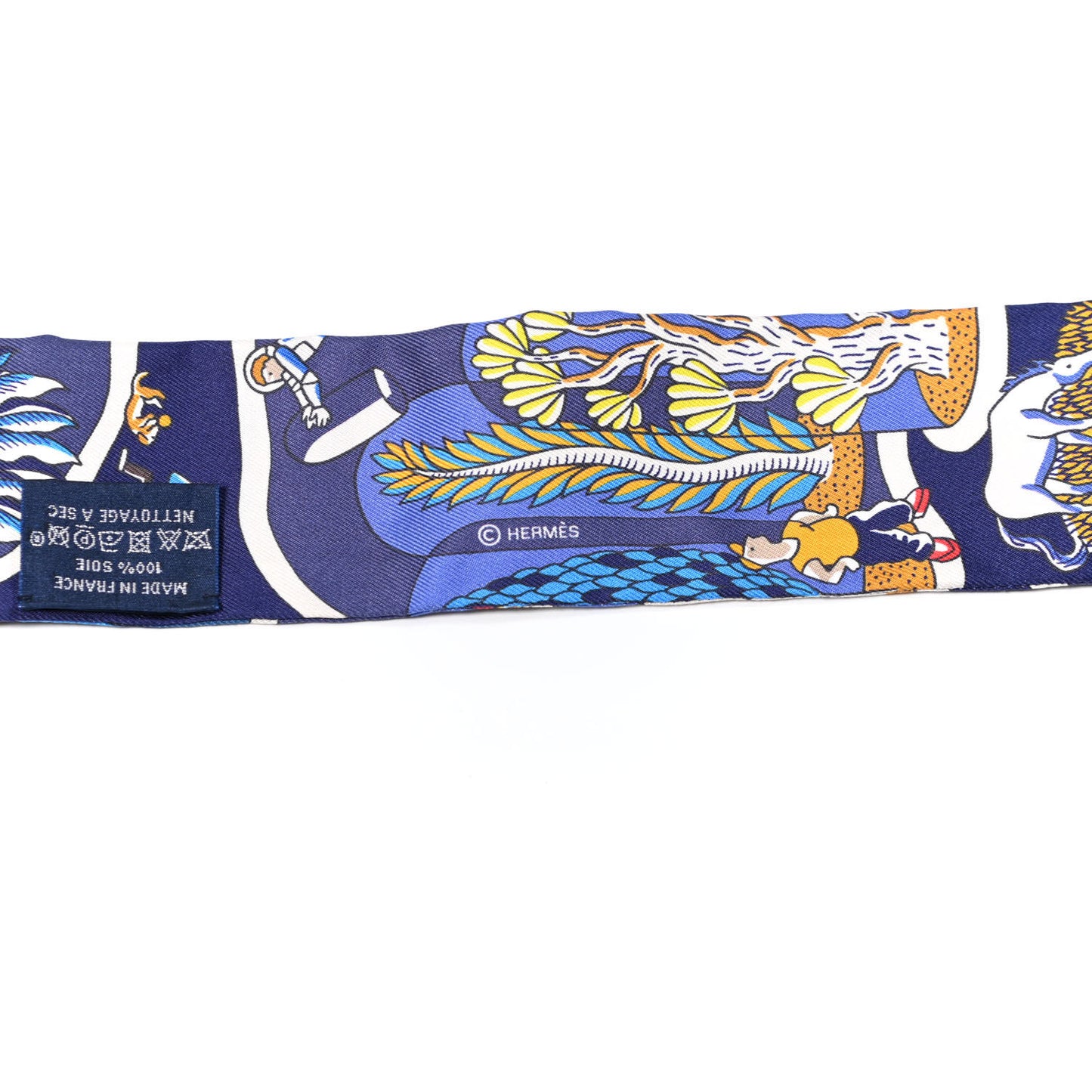 Silk Exposition Universelle Twilly Bleu Jaune Vif Rouge